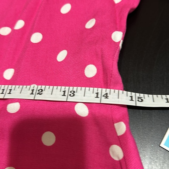 NWT Draper James RSVP pink white polka dots tie strap midi dress. Size small - Picture 5 of 6